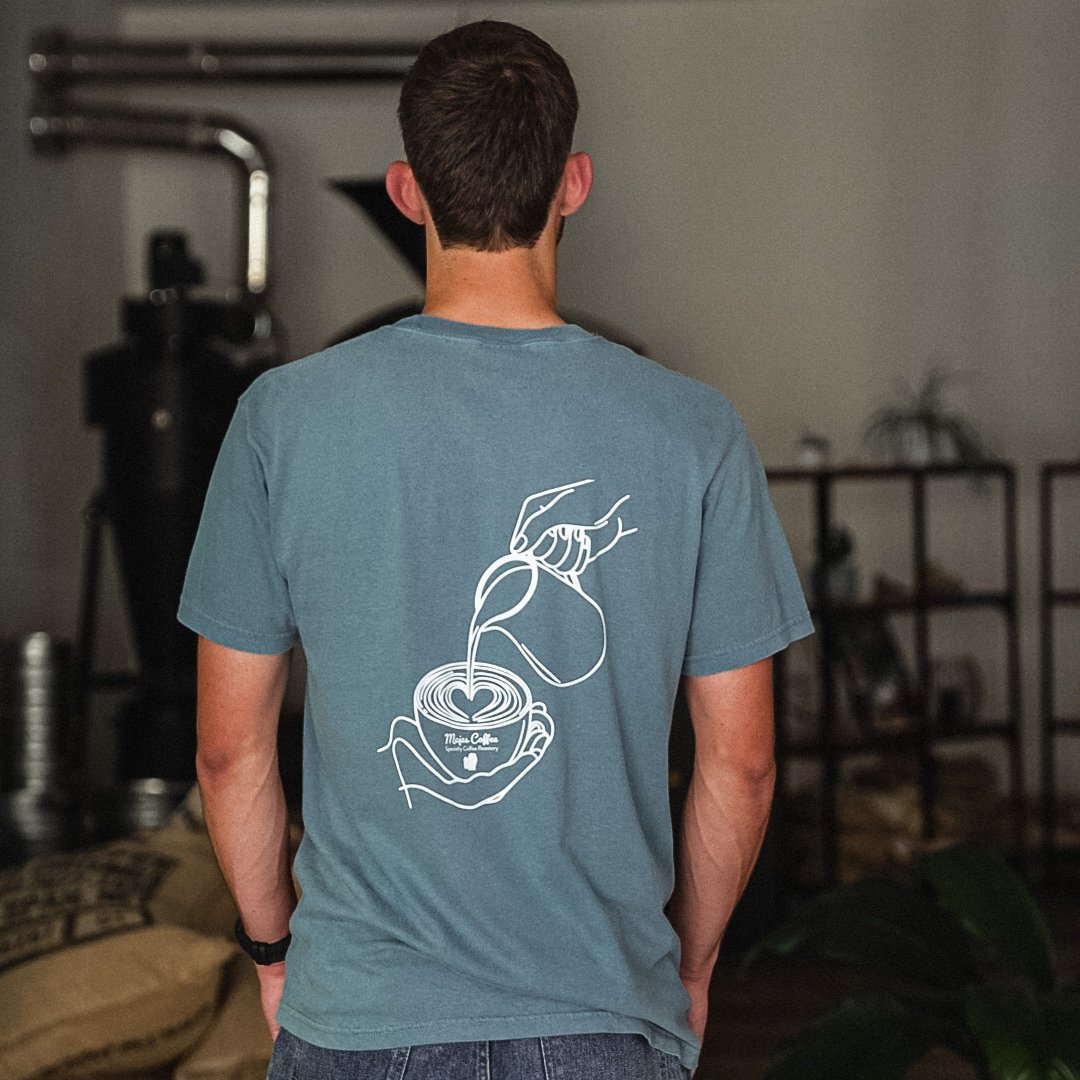 T-Shirt Latte Art Ice Blue - Majas Coffee